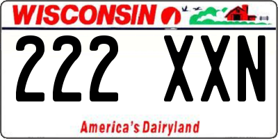 WI license plate 222XXN