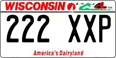 WI license plate 222XXP