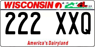 WI license plate 222XXQ