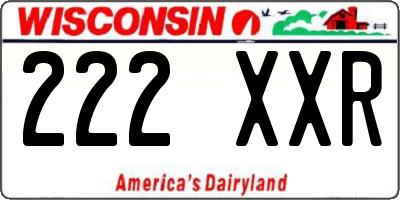 WI license plate 222XXR