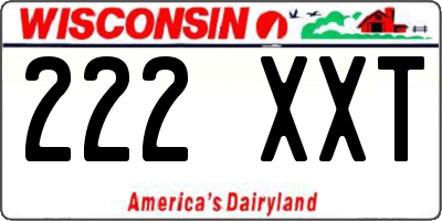 WI license plate 222XXT