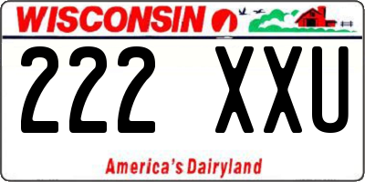 WI license plate 222XXU