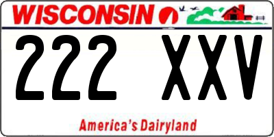 WI license plate 222XXV