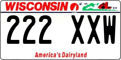 WI license plate 222XXW