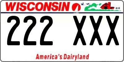 WI license plate 222XXX