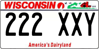 WI license plate 222XXY