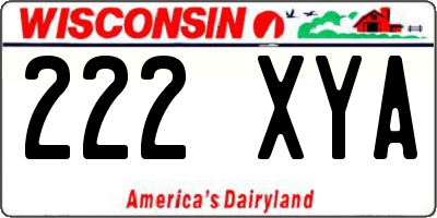 WI license plate 222XYA