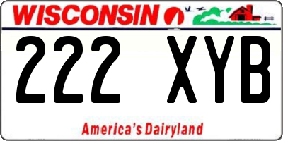 WI license plate 222XYB