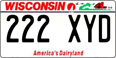 WI license plate 222XYD