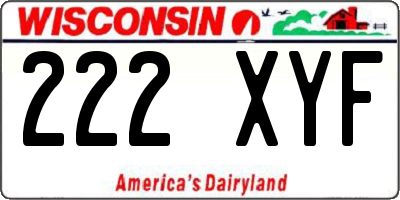WI license plate 222XYF