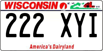 WI license plate 222XYI