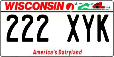 WI license plate 222XYK