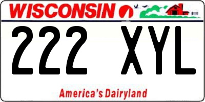 WI license plate 222XYL