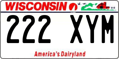 WI license plate 222XYM