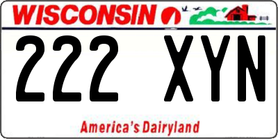 WI license plate 222XYN