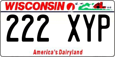 WI license plate 222XYP