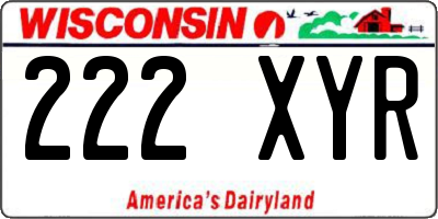 WI license plate 222XYR