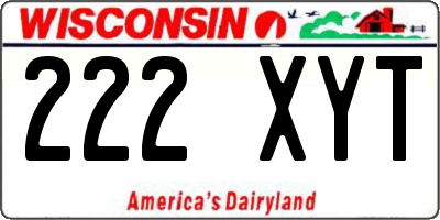 WI license plate 222XYT