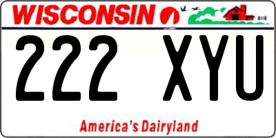 WI license plate 222XYU