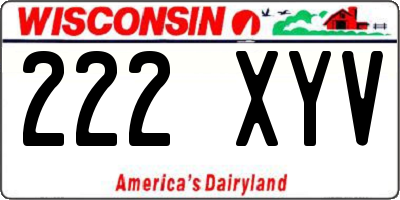 WI license plate 222XYV