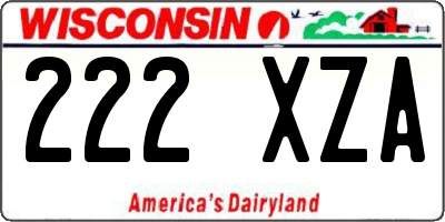 WI license plate 222XZA