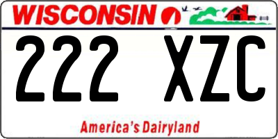 WI license plate 222XZC