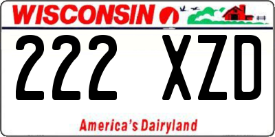 WI license plate 222XZD