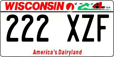 WI license plate 222XZF