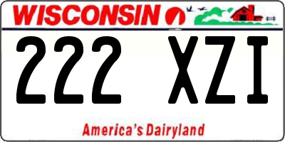 WI license plate 222XZI