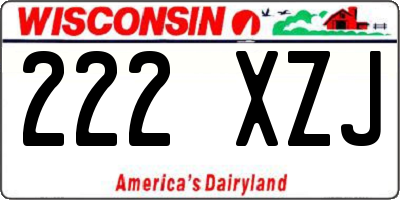 WI license plate 222XZJ