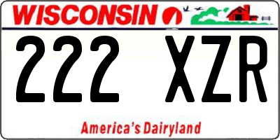 WI license plate 222XZR