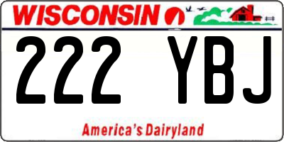 WI license plate 222YBJ