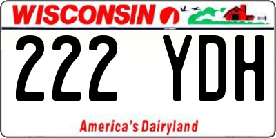 WI license plate 222YDH