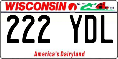 WI license plate 222YDL