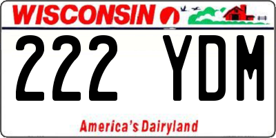 WI license plate 222YDM