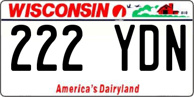WI license plate 222YDN