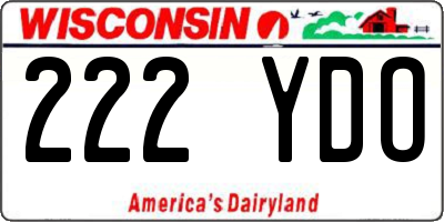 WI license plate 222YDO