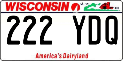 WI license plate 222YDQ
