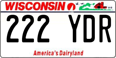 WI license plate 222YDR