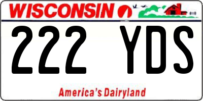 WI license plate 222YDS