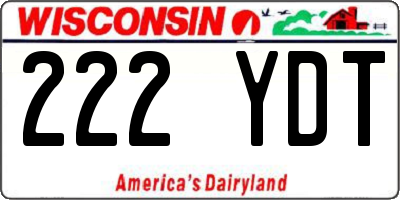 WI license plate 222YDT