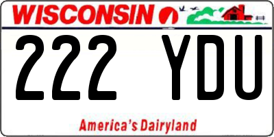 WI license plate 222YDU
