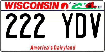 WI license plate 222YDV