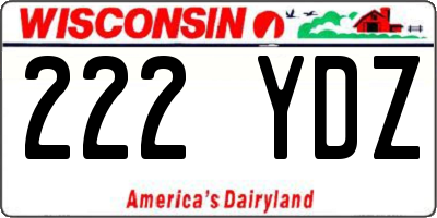 WI license plate 222YDZ