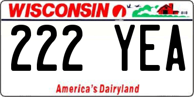 WI license plate 222YEA