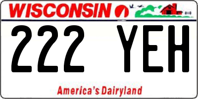 WI license plate 222YEH