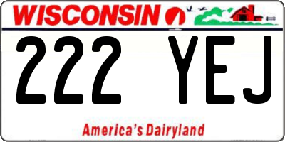 WI license plate 222YEJ