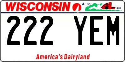 WI license plate 222YEM