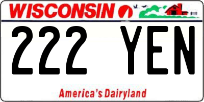 WI license plate 222YEN