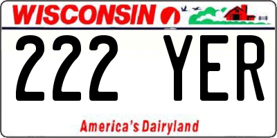 WI license plate 222YER